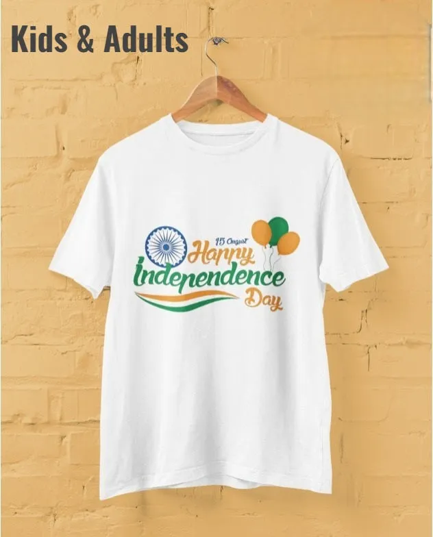 Patriotic Theme White T-shirts for Adult & Kids