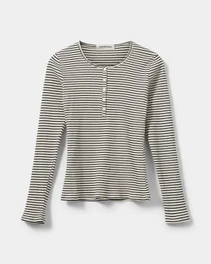 PAXSW T-SHIRT LONG SLEEVE - Black striped