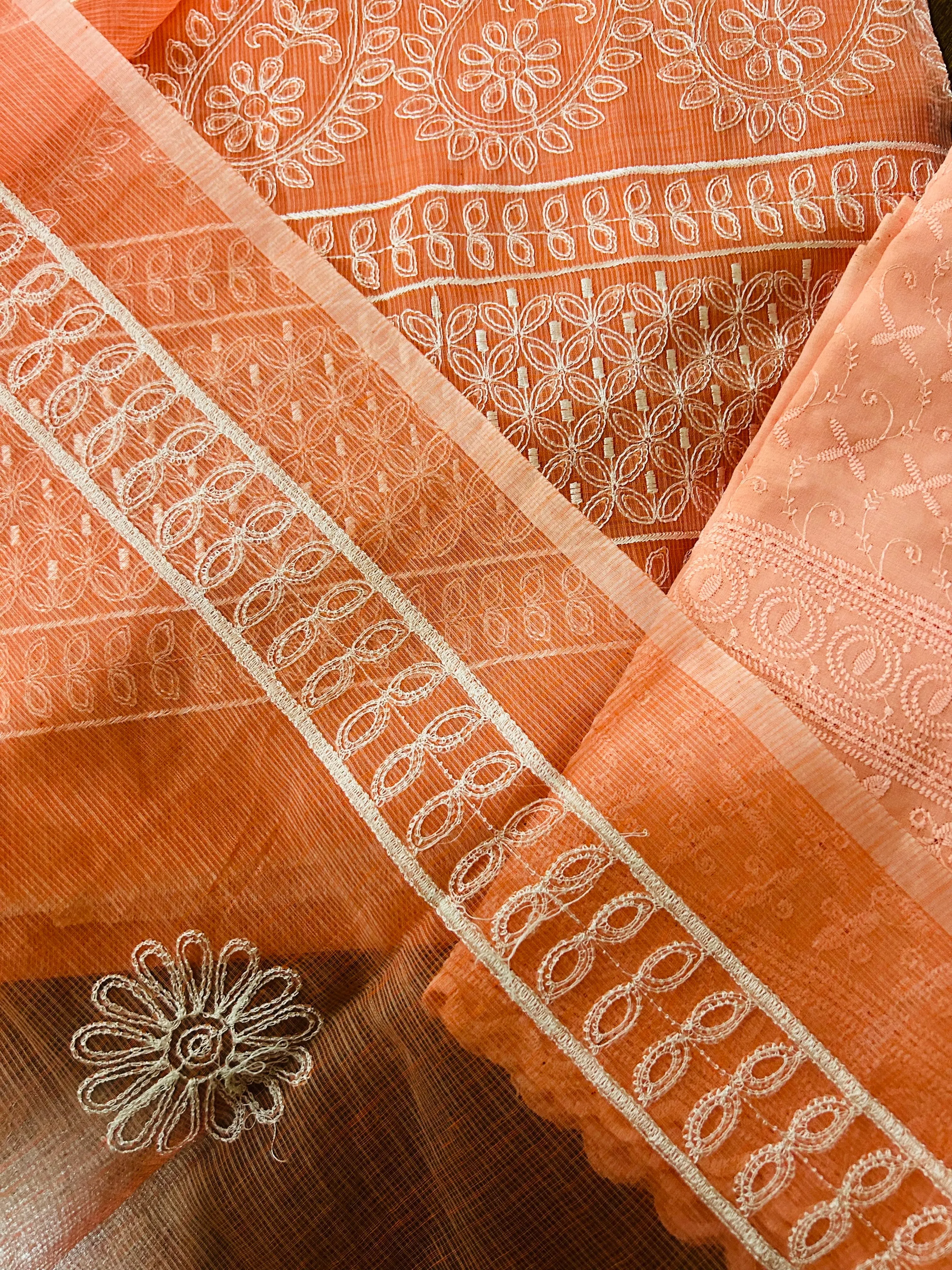 Peach orange Kota Doriya Suit