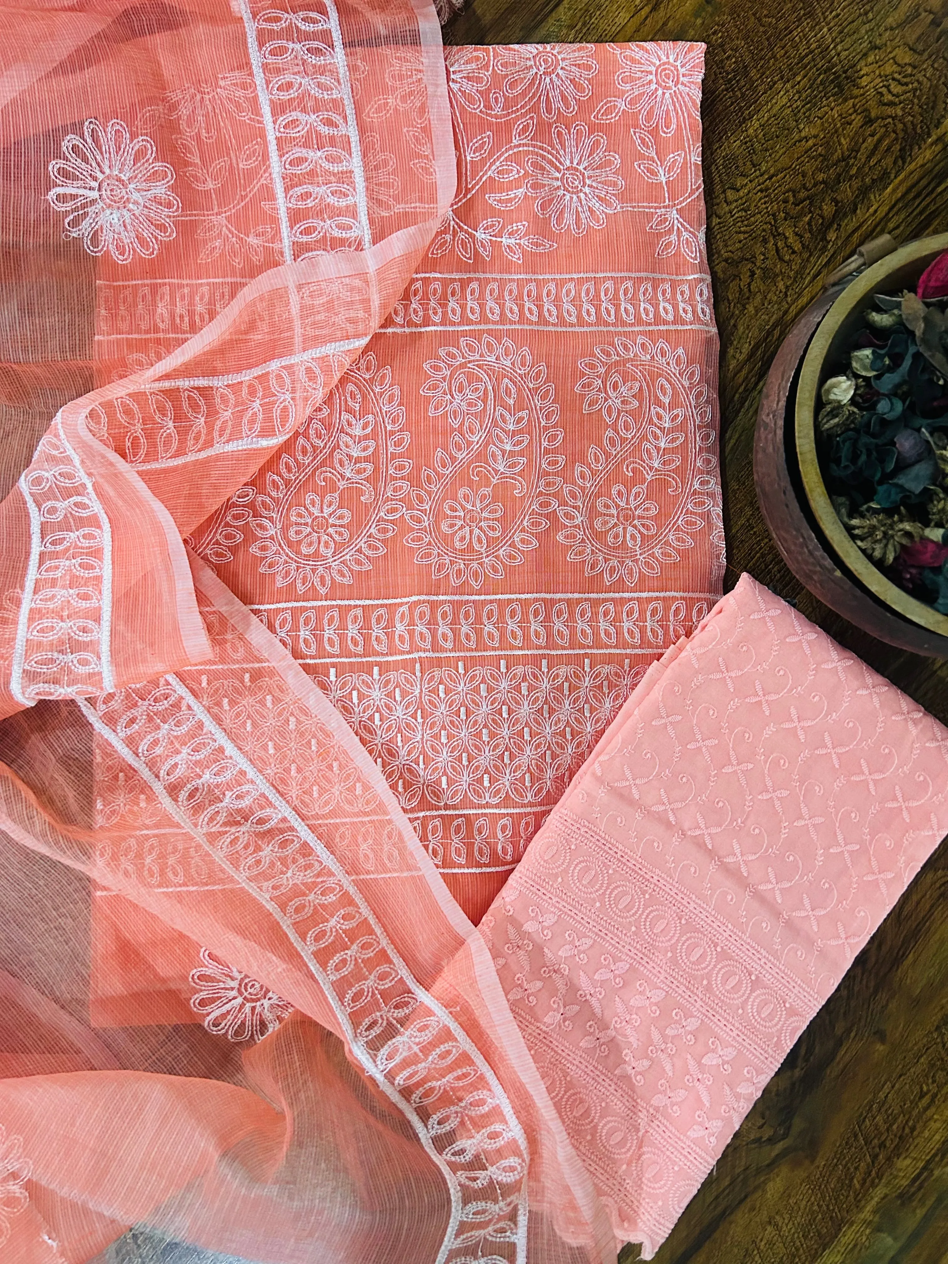 Peach orange Kota Doriya Suit