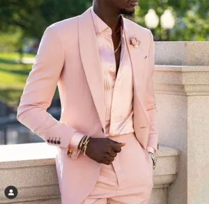 Peach Two-Piece Men's Suit for Weddings, Engagements, Prom, Groom & Groomsmen Attire