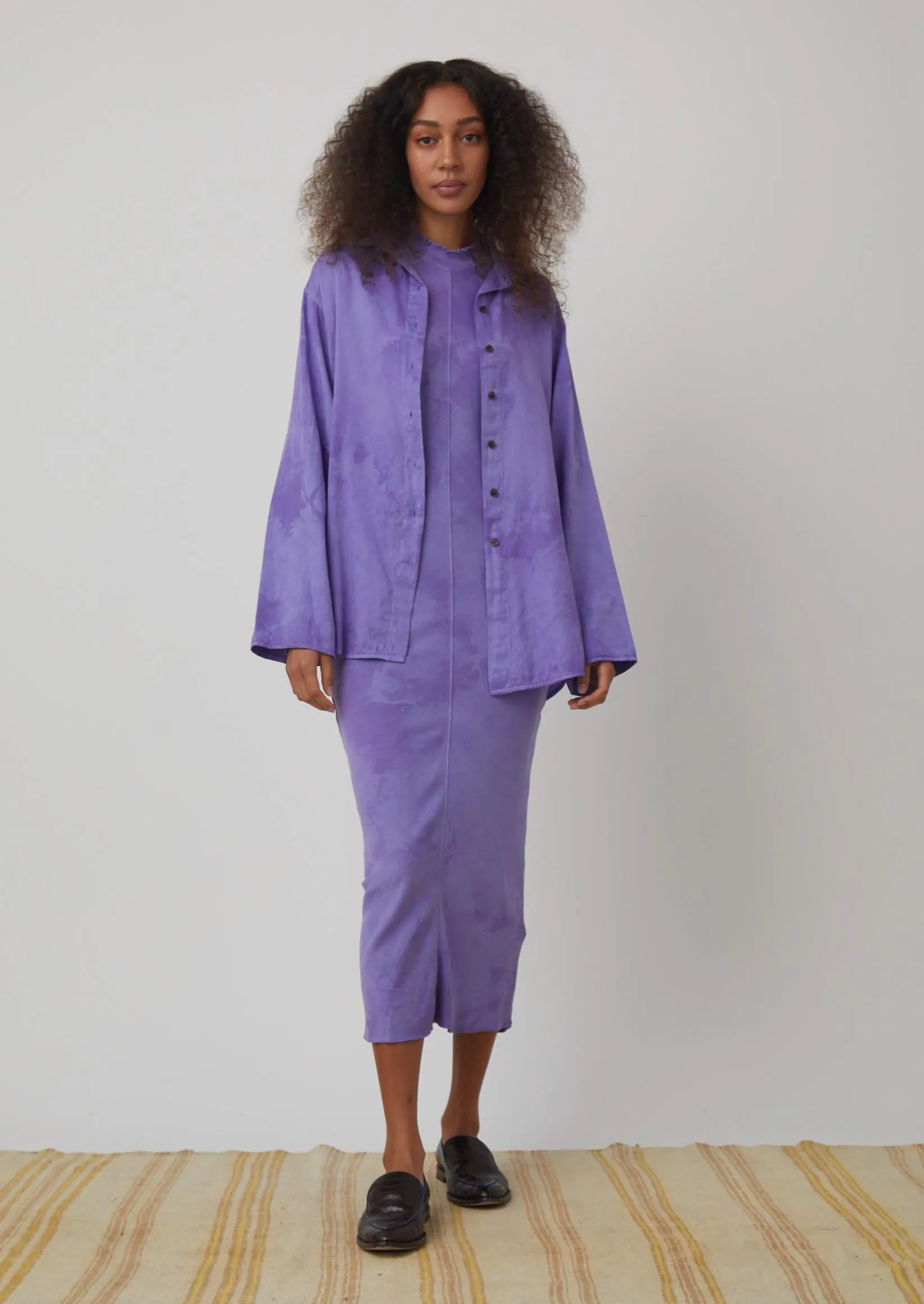 Pheobe Sleeve Button Down, Purple Cloud