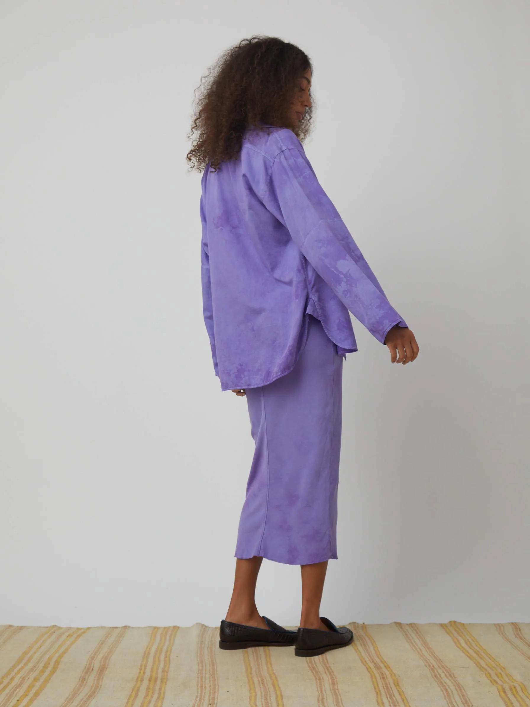 Pheobe Sleeve Button Down, Purple Cloud
