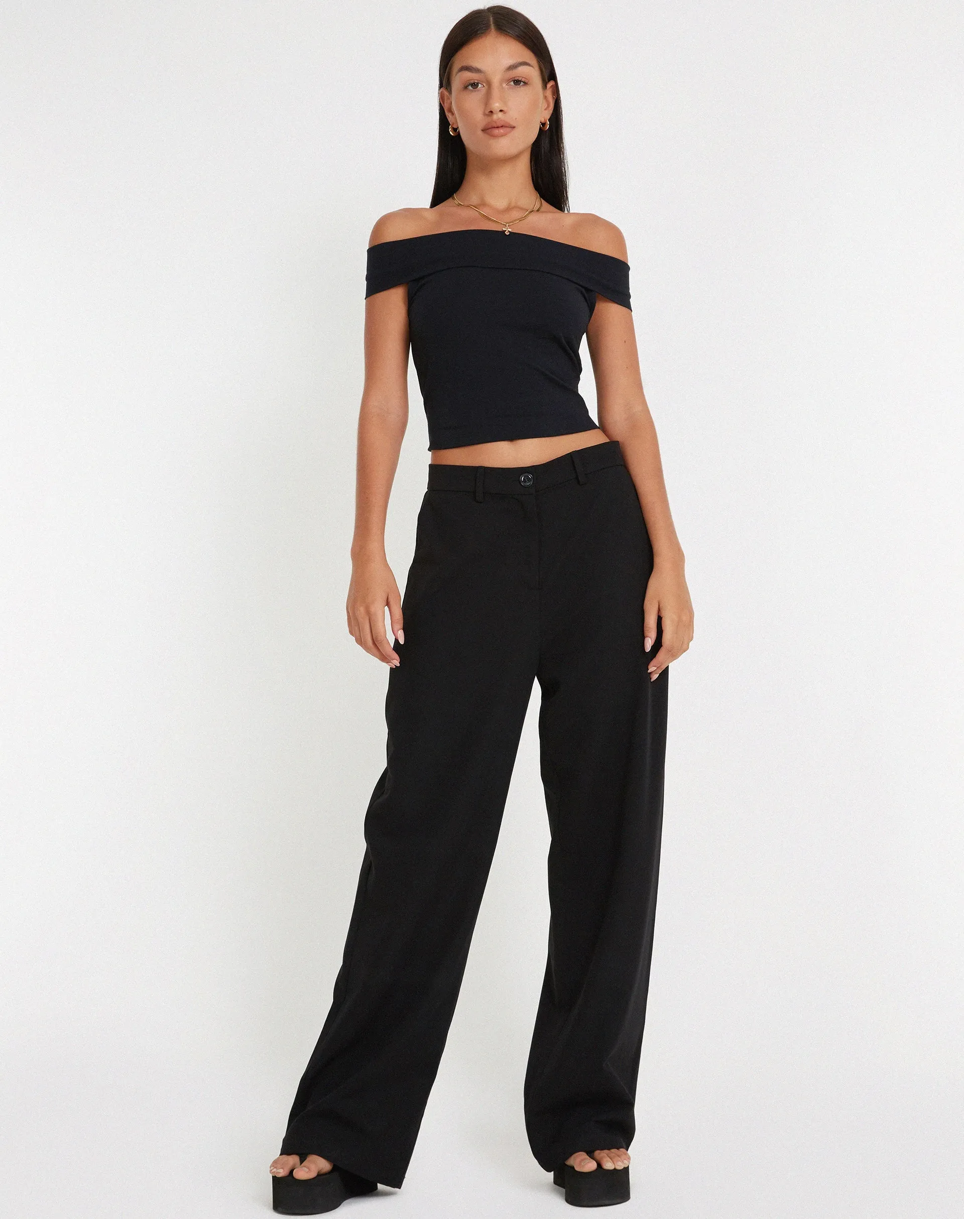 Pico Bardot Top in Black