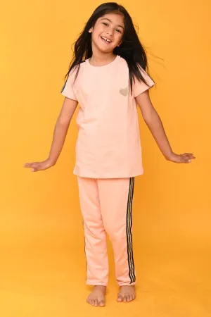 PINK HEART GIRLS SUMMER JOGGER SET - PINK