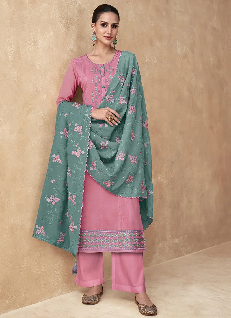 Pink Sequence Embroidery Salwar Kameez