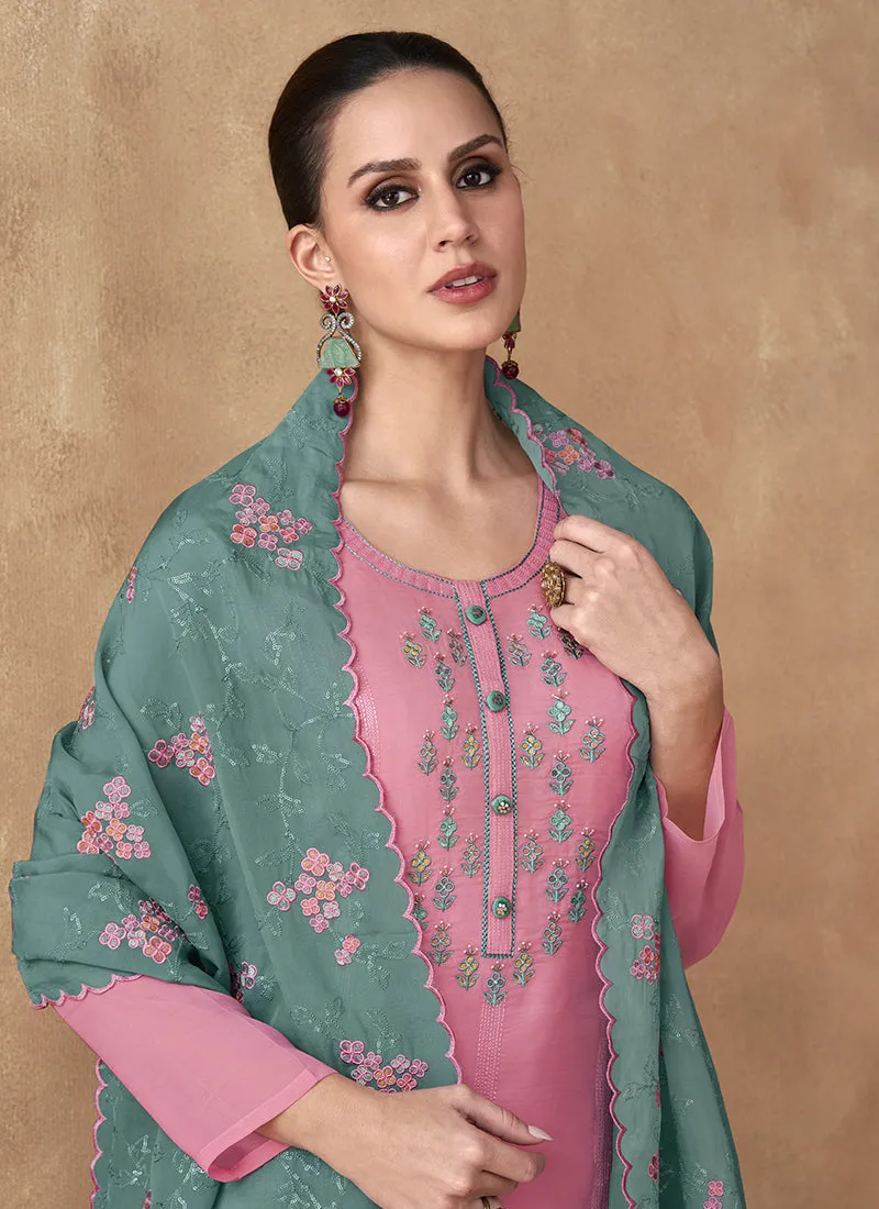 Pink Sequence Embroidery Salwar Kameez