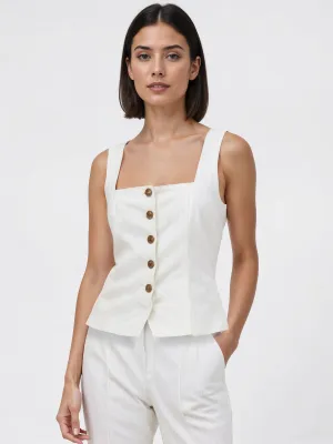 Pinstripe Button Down Tank