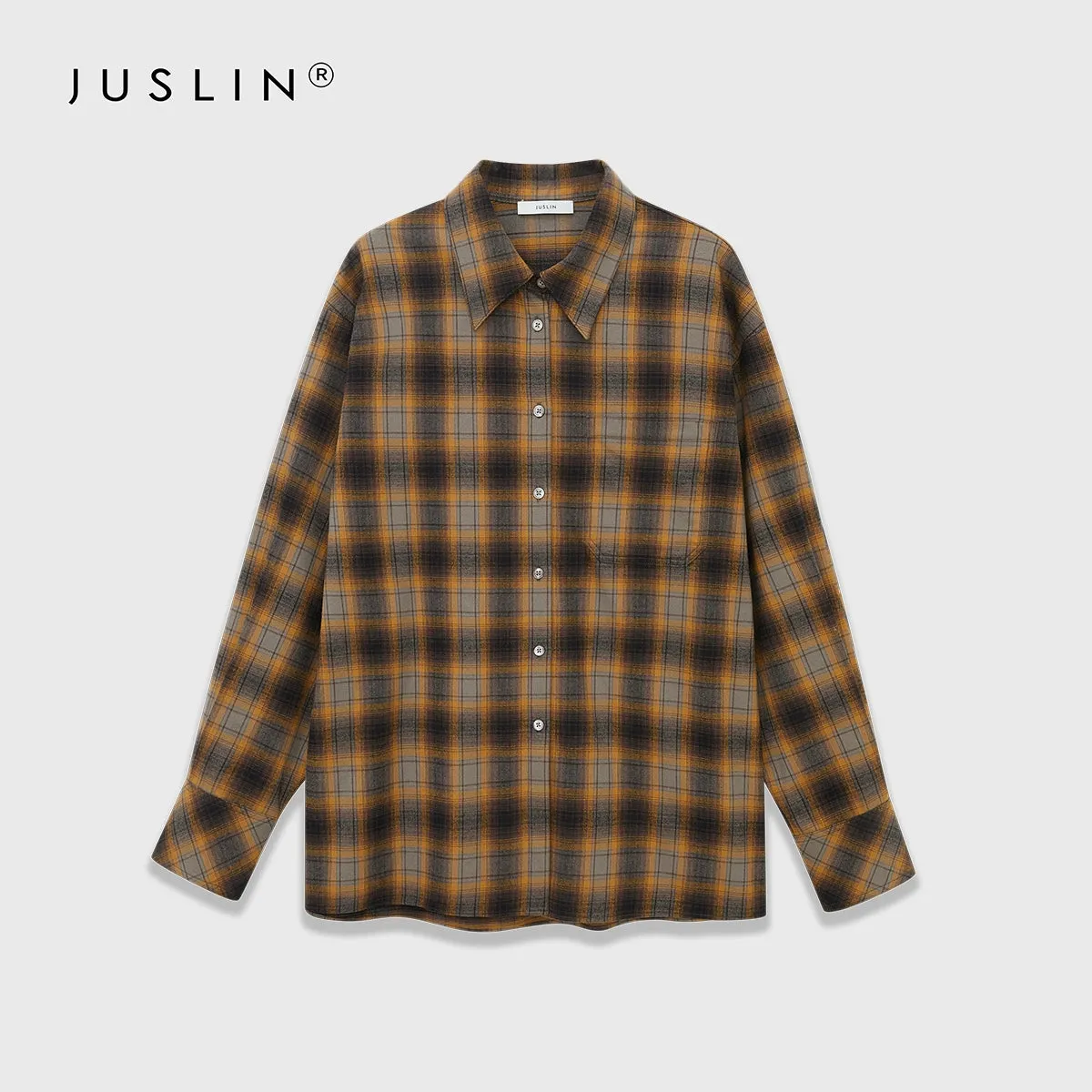 Plaid Button-Up Shirt