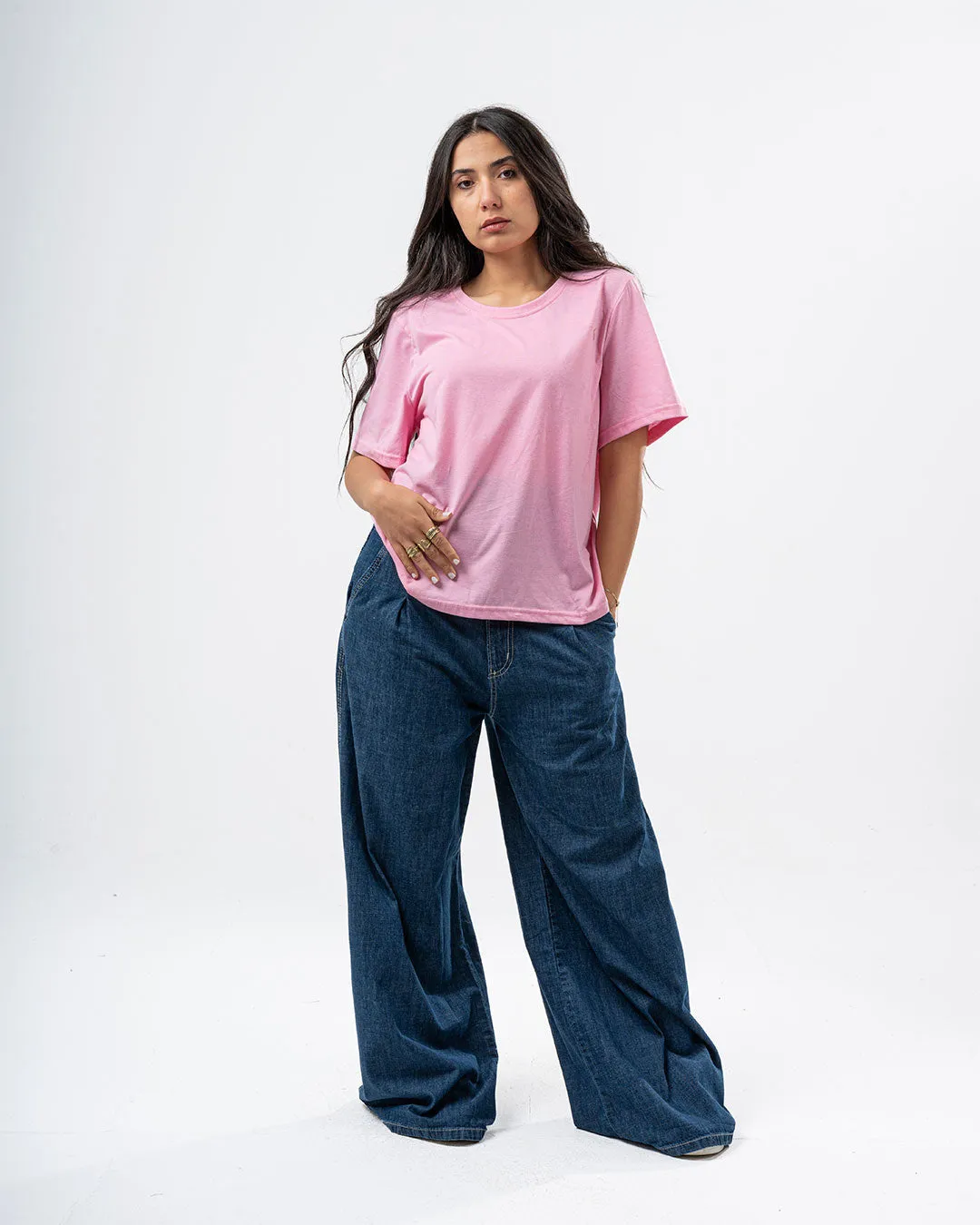 Plain Half-Slevees Women T-Shirt