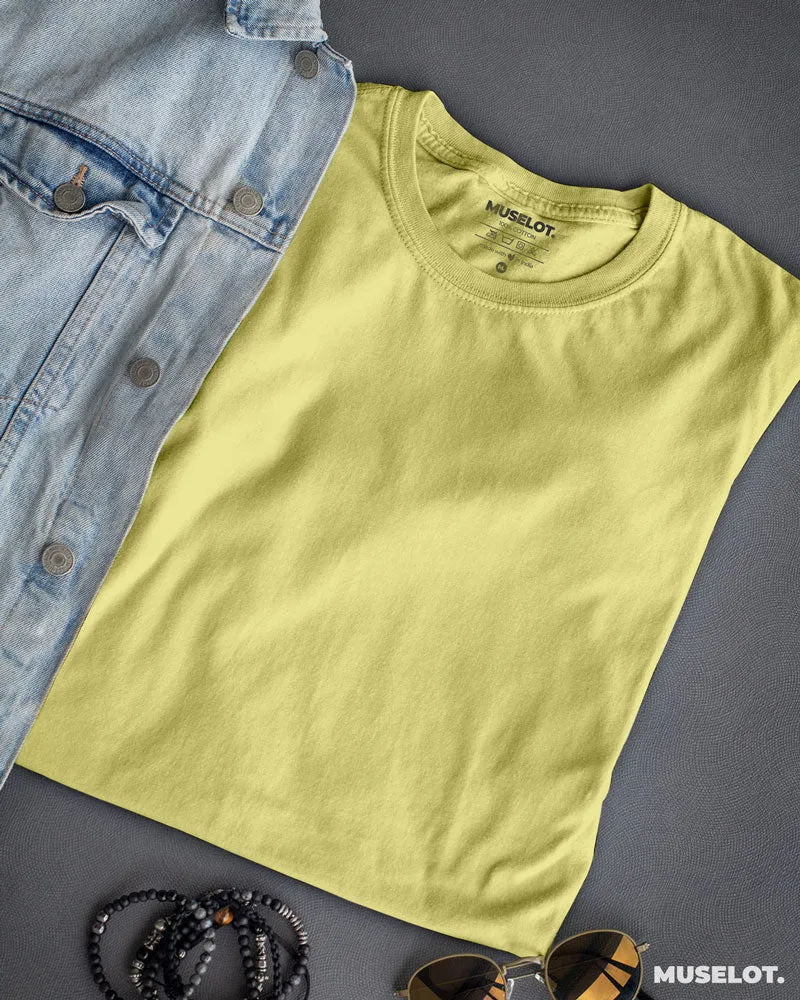 Plain mens butter yellow t shirt