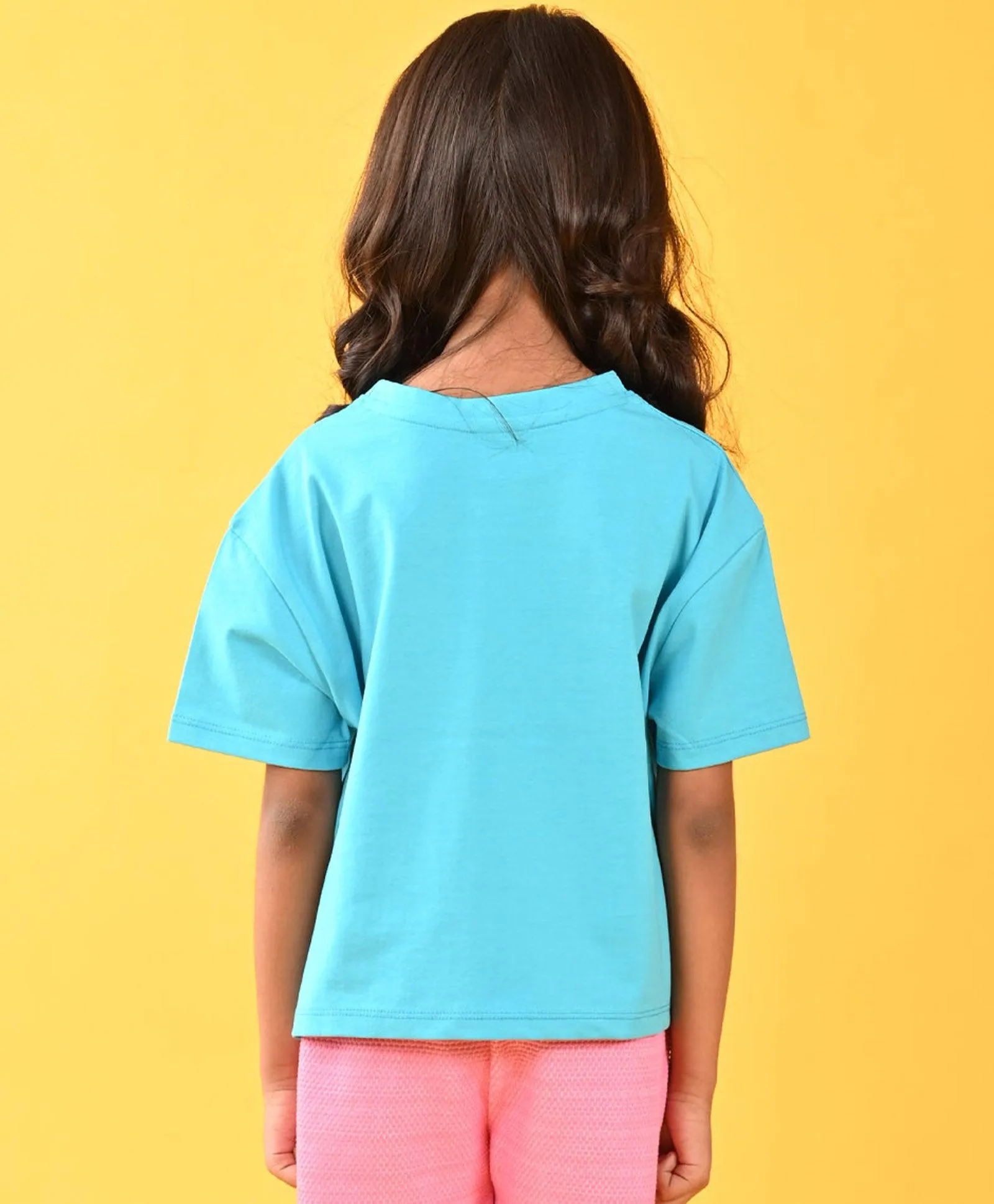PLAYER ONE TERQUISE SUMMER GIRLS T-SHIRT -TERQUISE