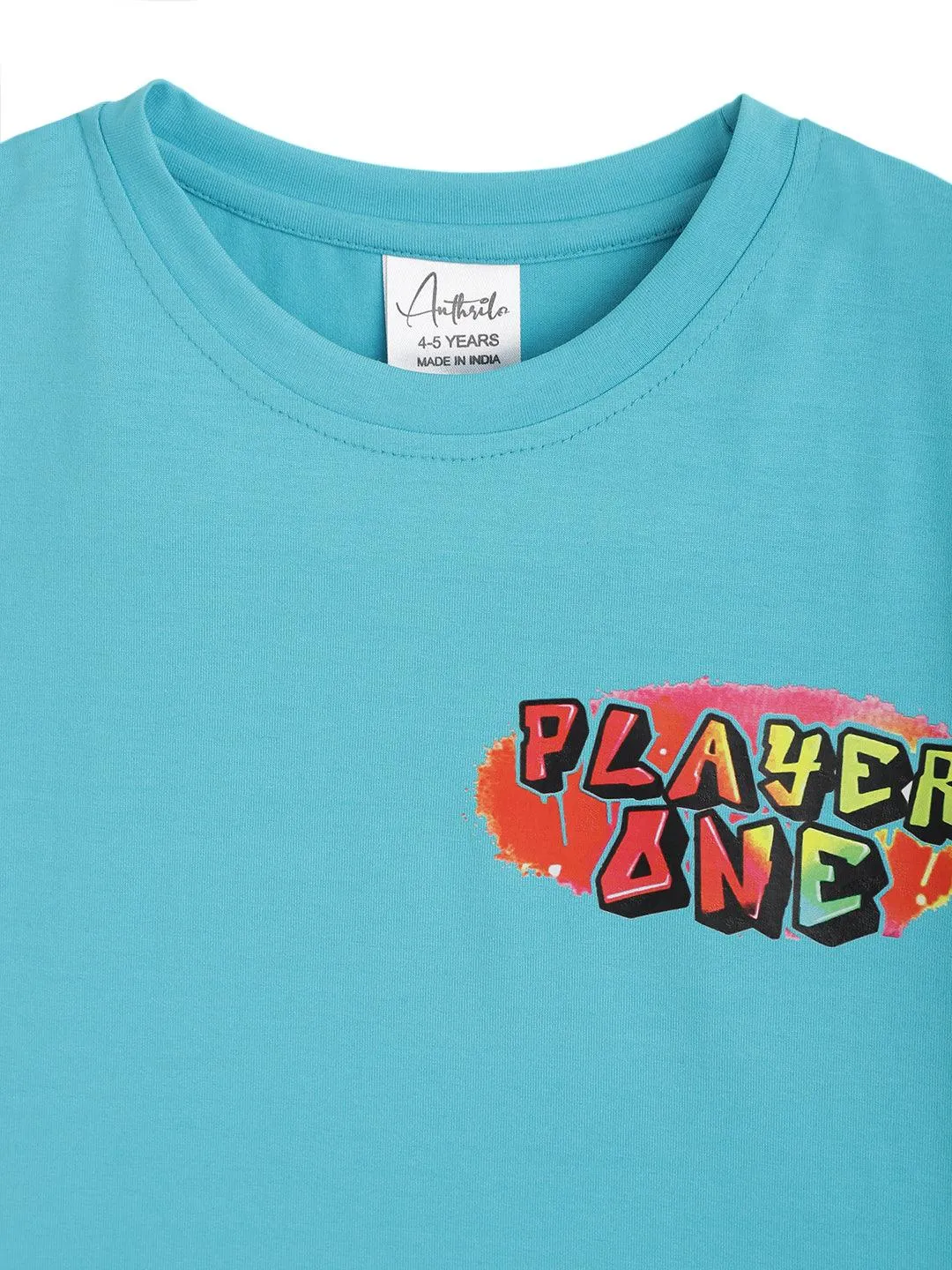 PLAYER ONE TERQUISE SUMMER GIRLS T-SHIRT -TERQUISE