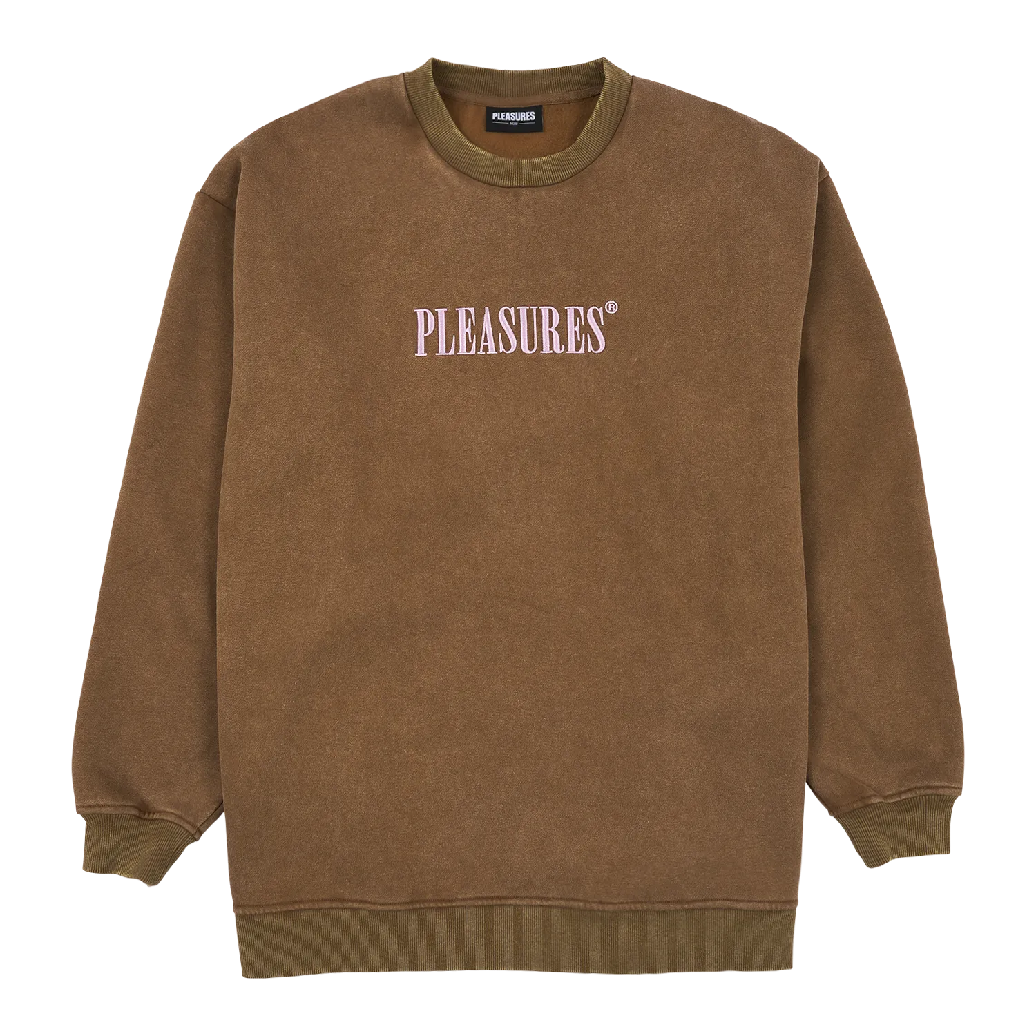 Pleasures Sour Washed Crewneck 'Brown'