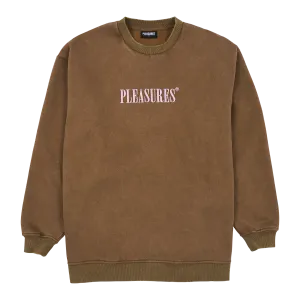 Pleasures Sour Washed Crewneck 'Brown'