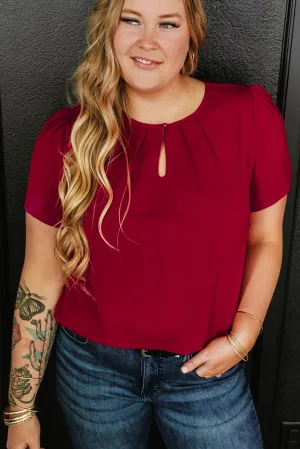 Pleated Crew Neck Plus Size T Shirt