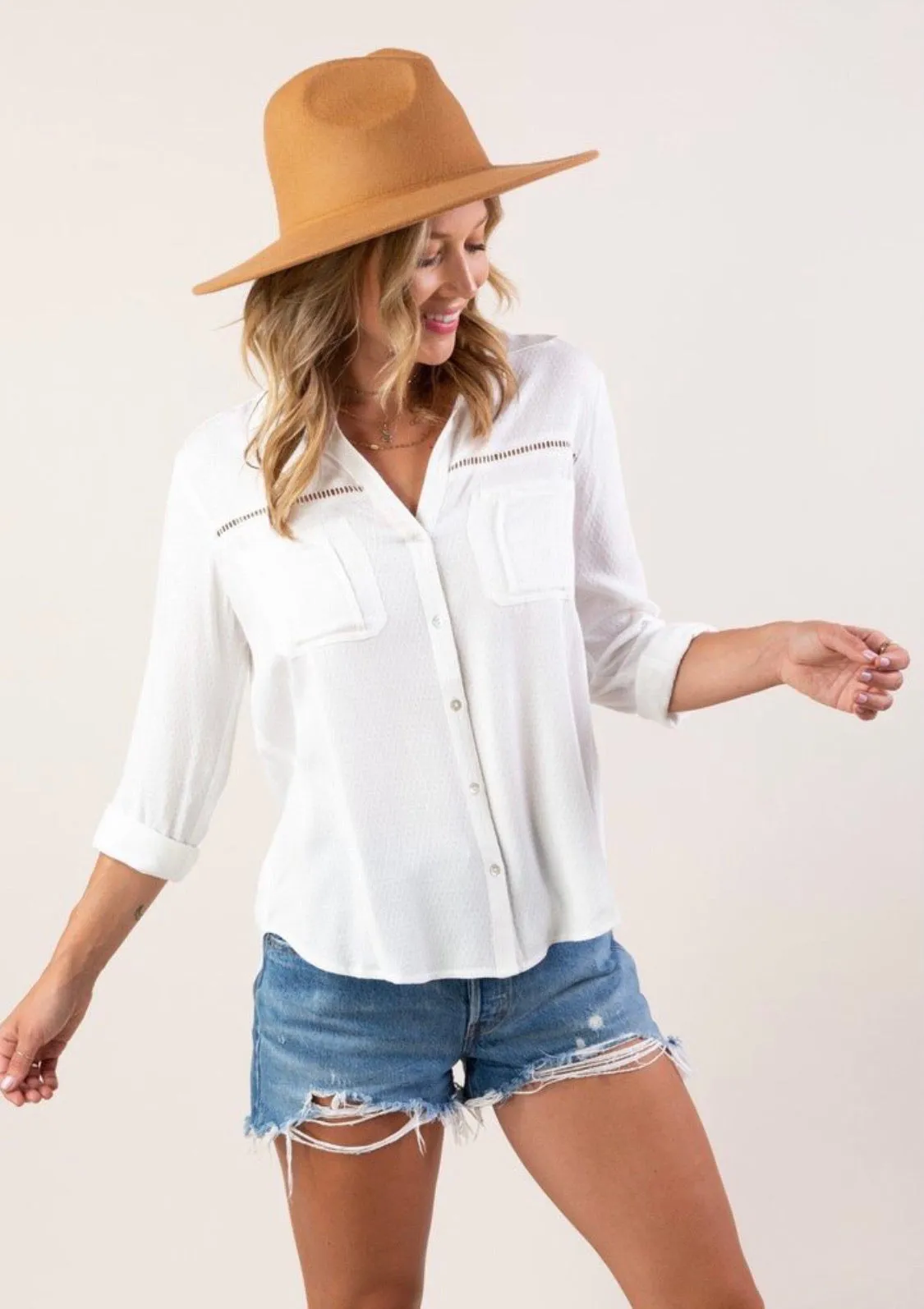 Pocket Button Up Blouse