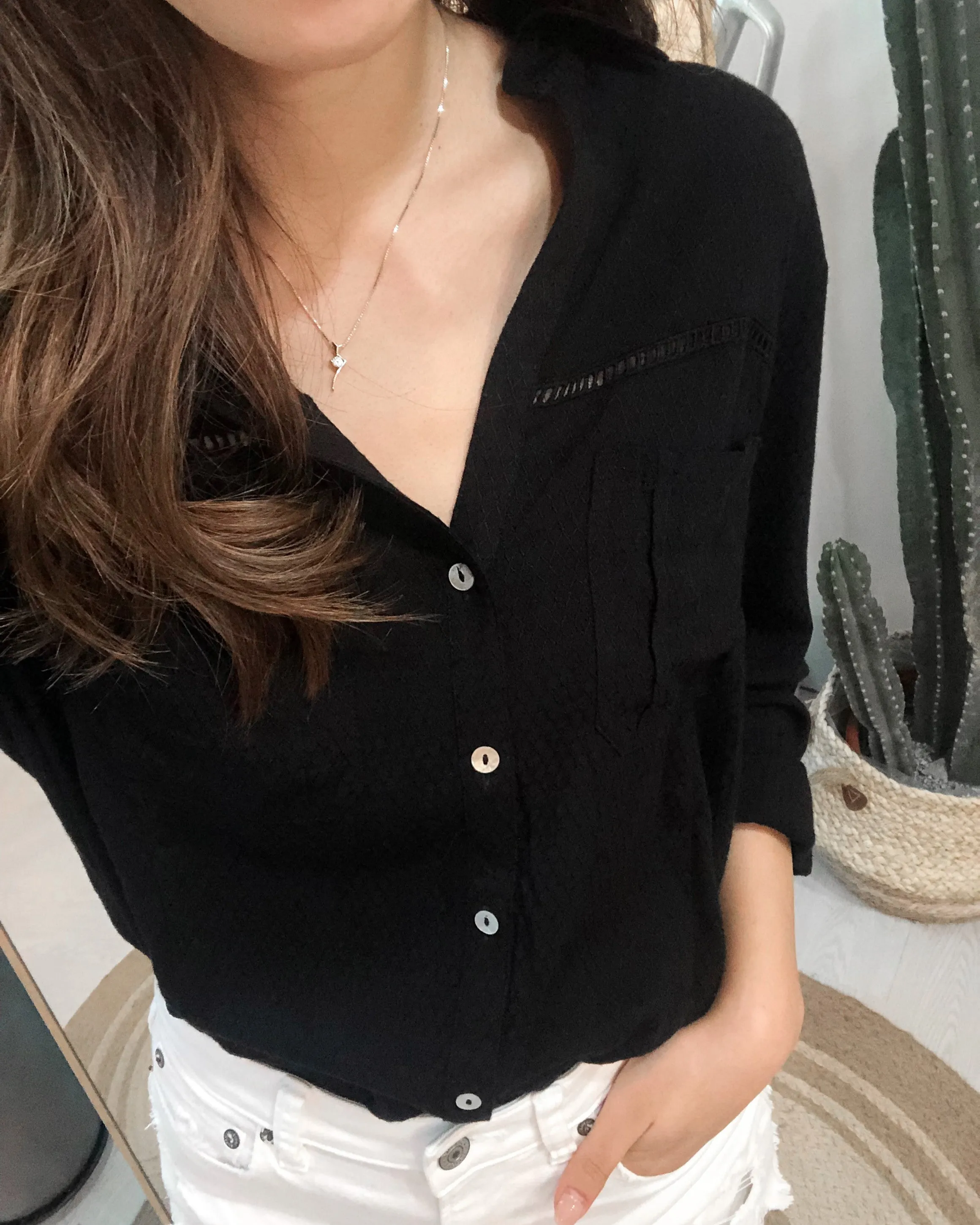 Pocket Button Up Blouse