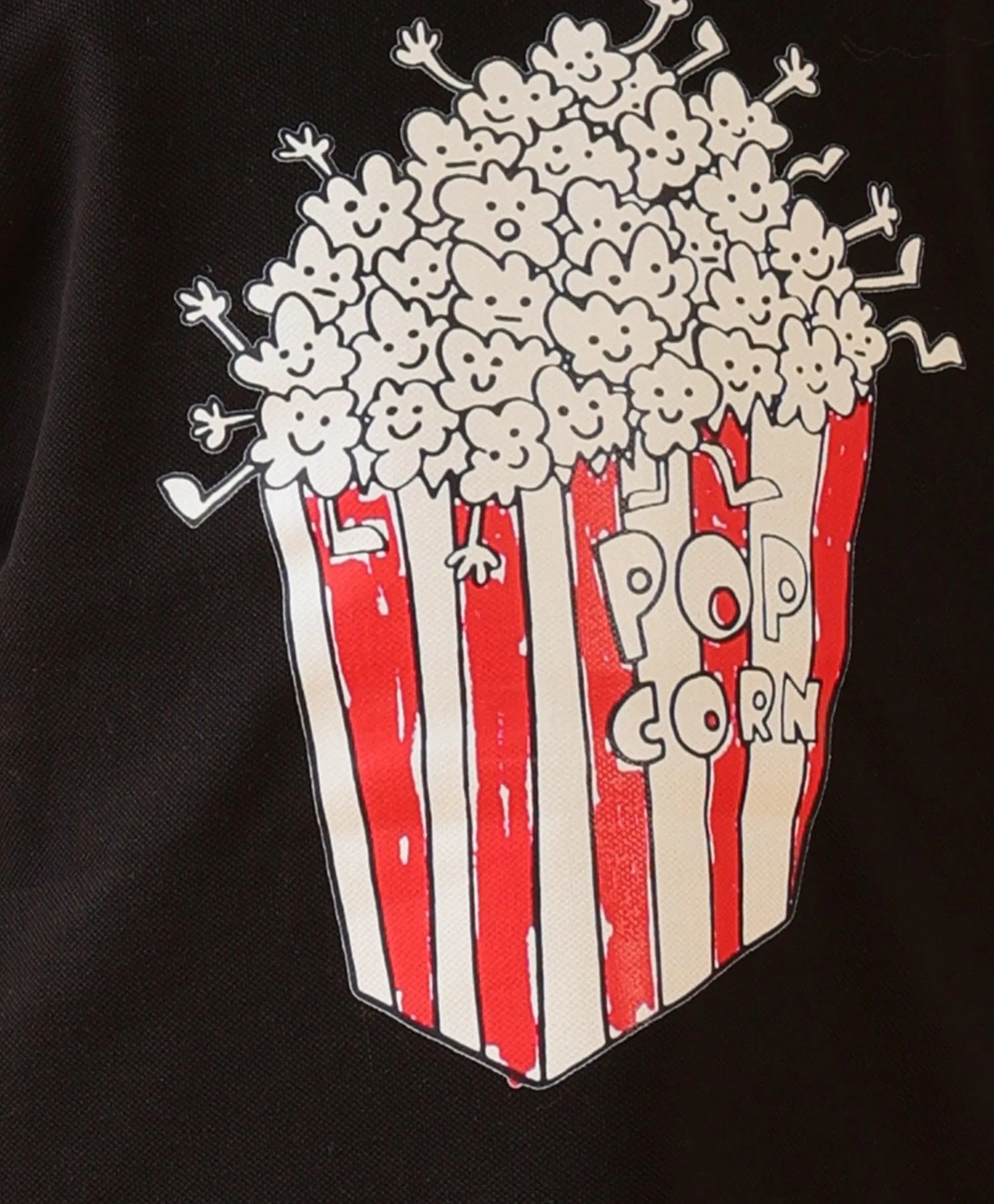POPCORN BLACK SUMMER SHORT SLEEVE BOYS T-SHIRT - BLACK