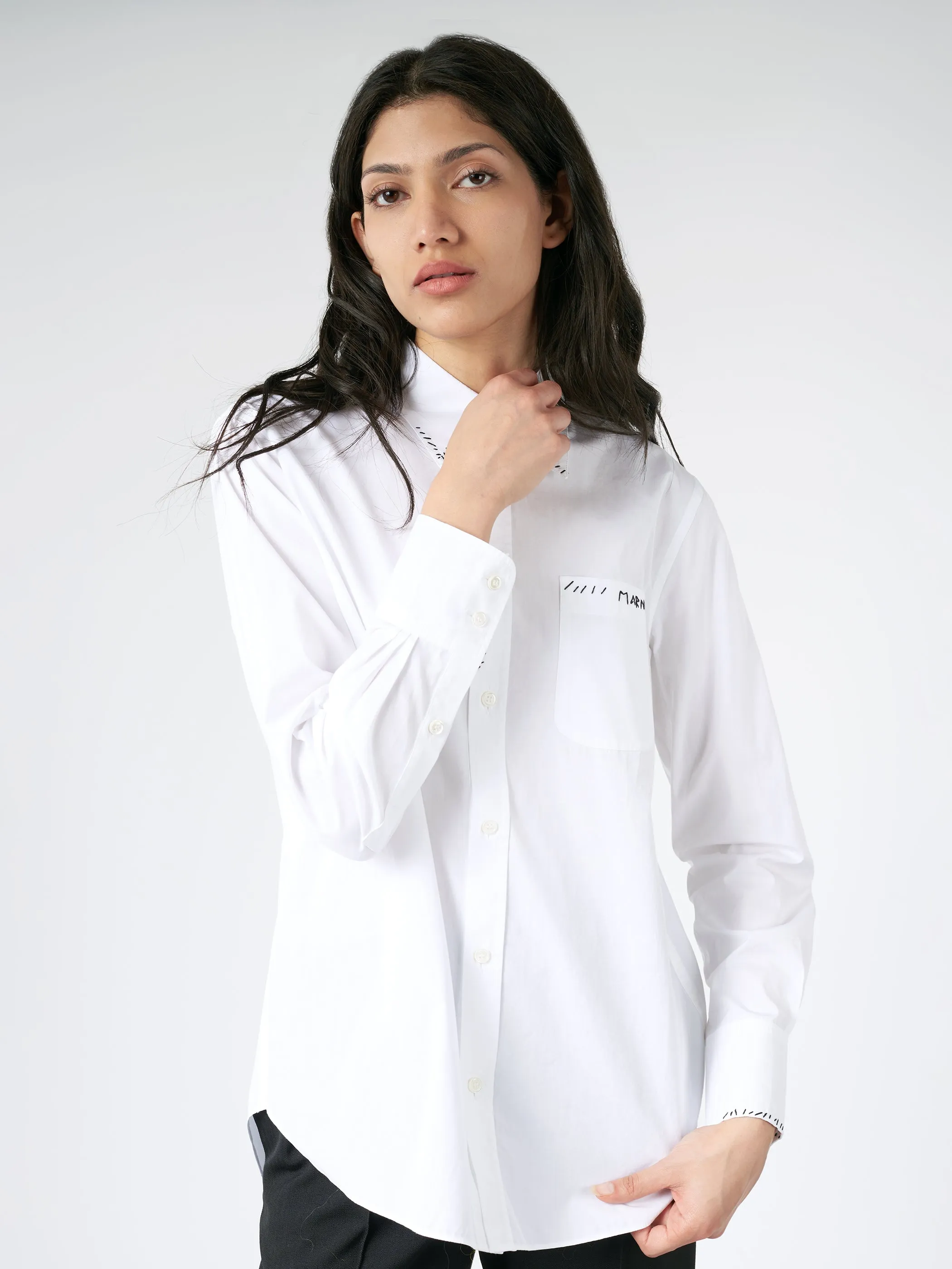 Poplin Shirt with Marni Mending