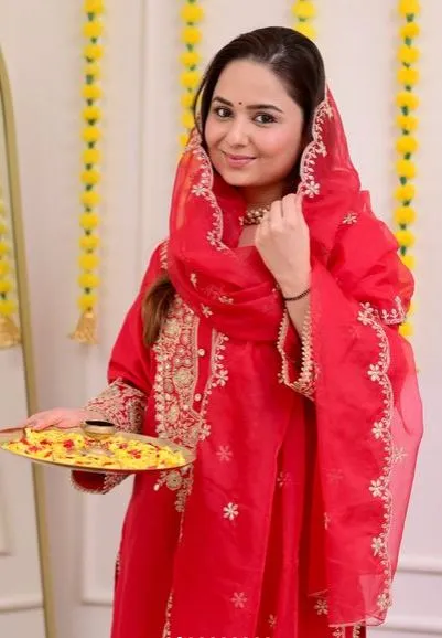 Premium Red Heavy Silk Suit