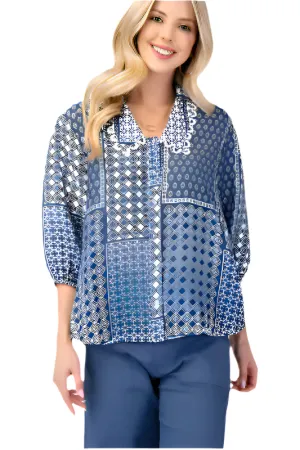 Printed Button Up Blouse