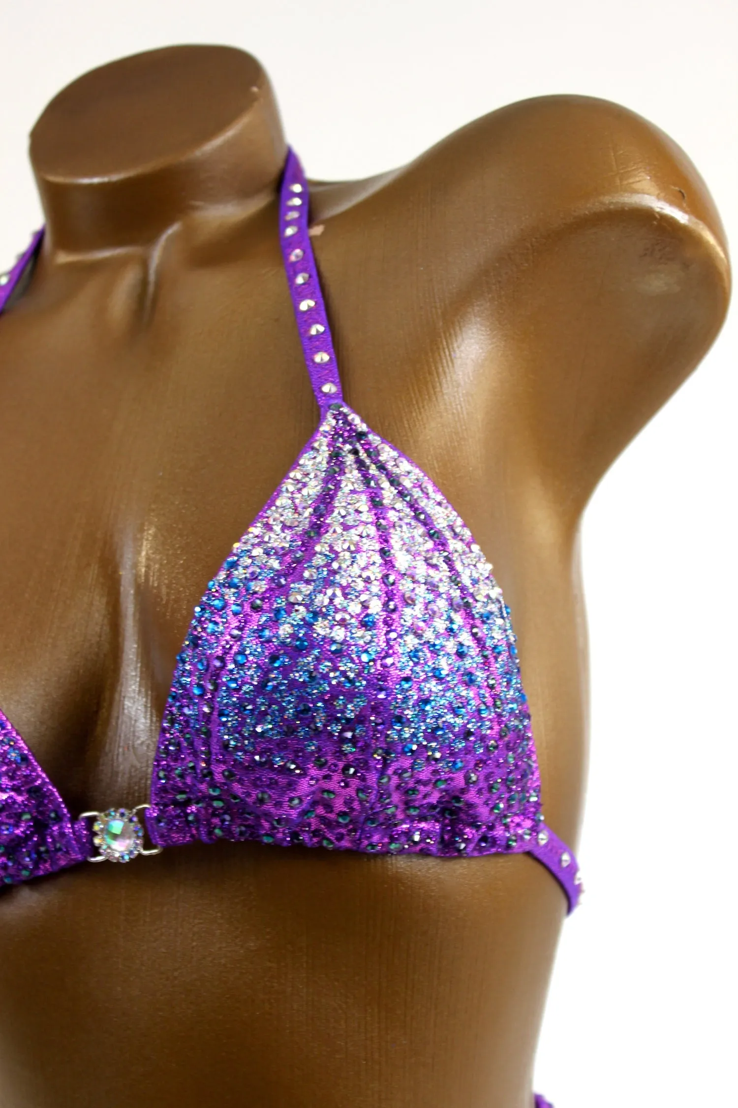 Purple Royal Crystals Figure Competition Suit