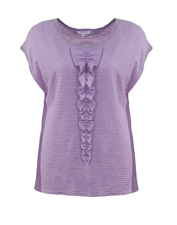 PURPLE STRIPED T-SHIRT