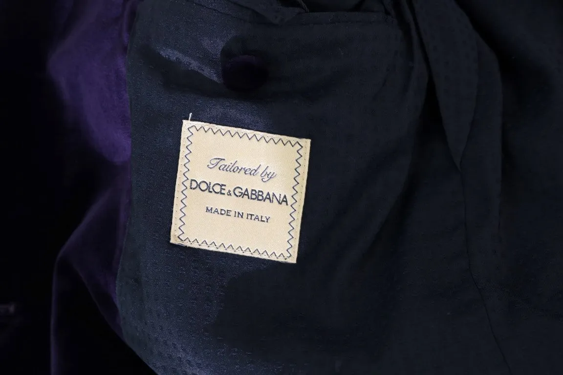 Purple Velvet Slim Fit Double Breasted Suit