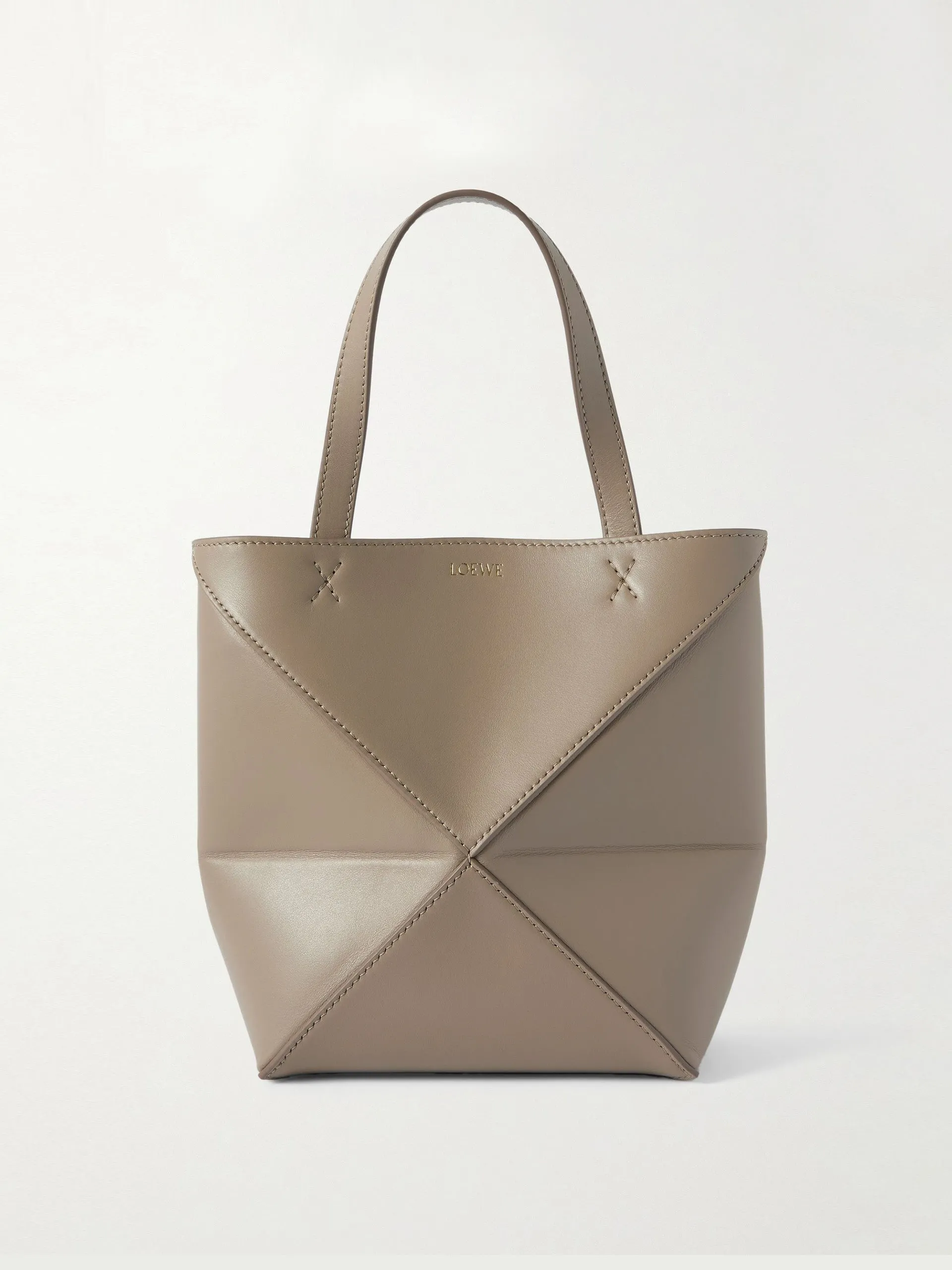 Puzzle Fold convertible mini leather tote