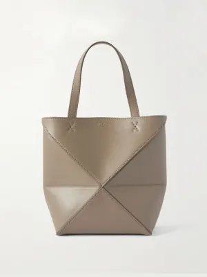 Puzzle Fold convertible mini leather tote