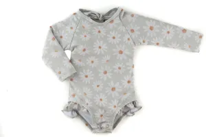 "emma" daisy children's upf50  rashguard ruffle swimsuit