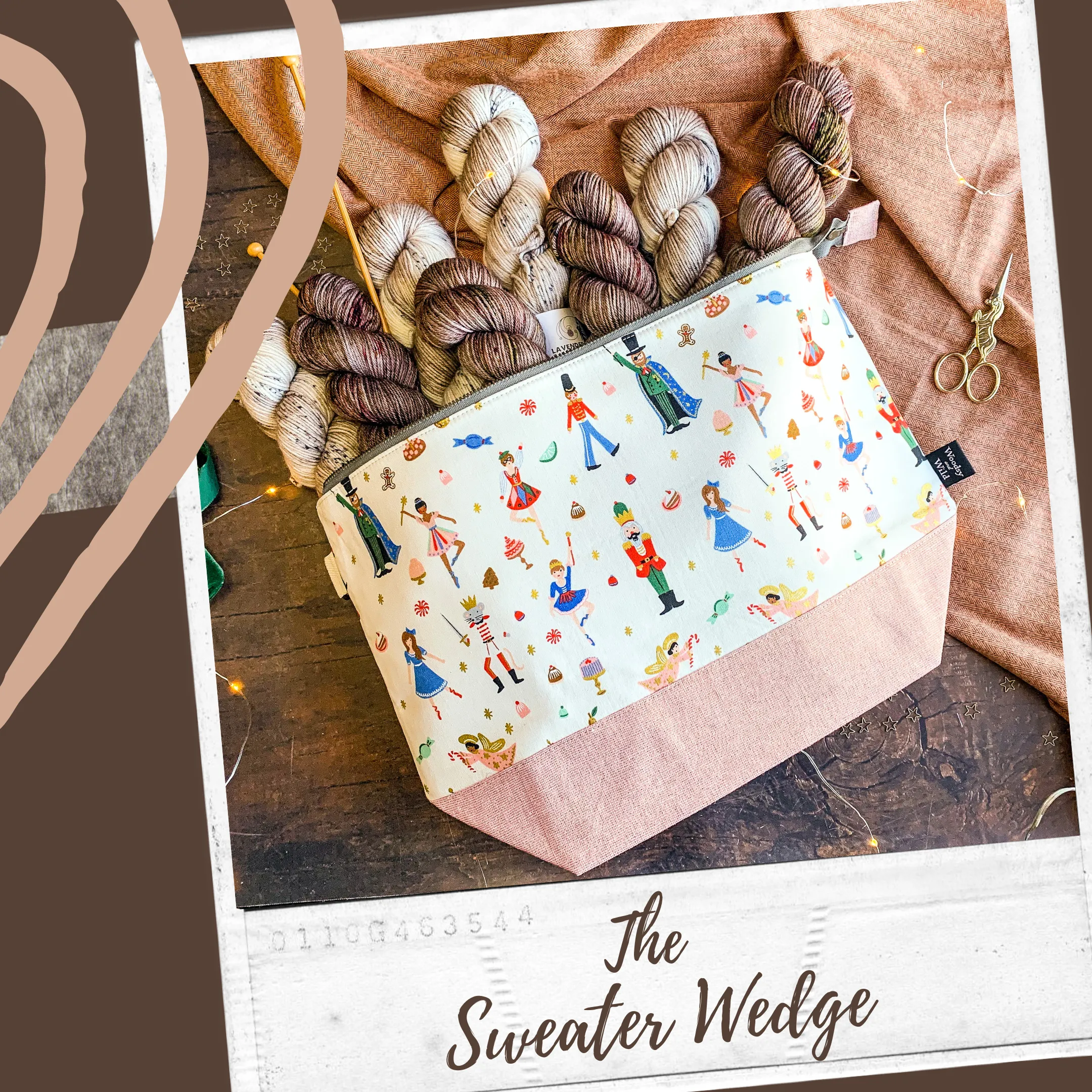 "Evergreen Foxes"- Knitting Project Bag- Ready to Ship