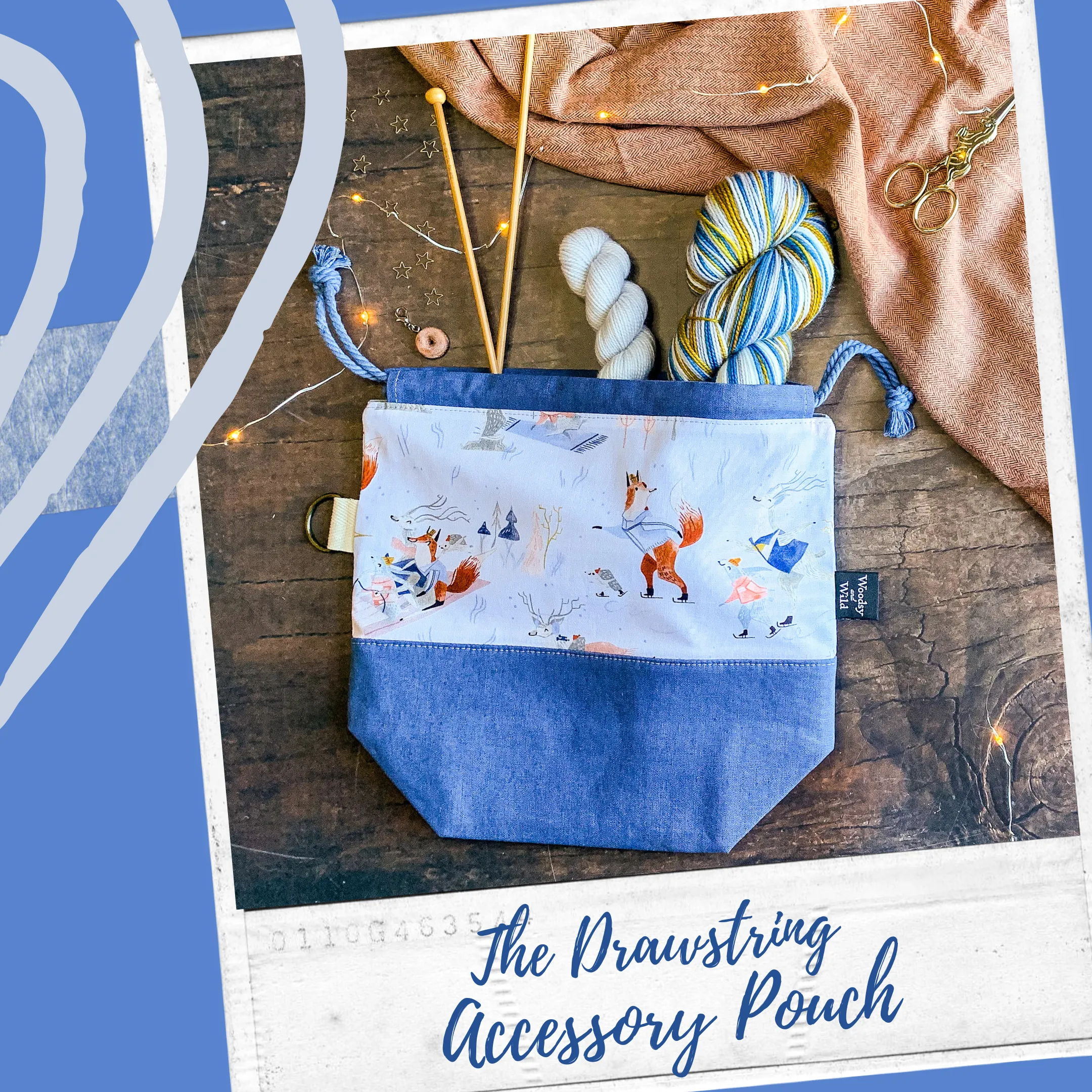 "Evergreen Foxes"- Knitting Project Bag- Ready to Ship