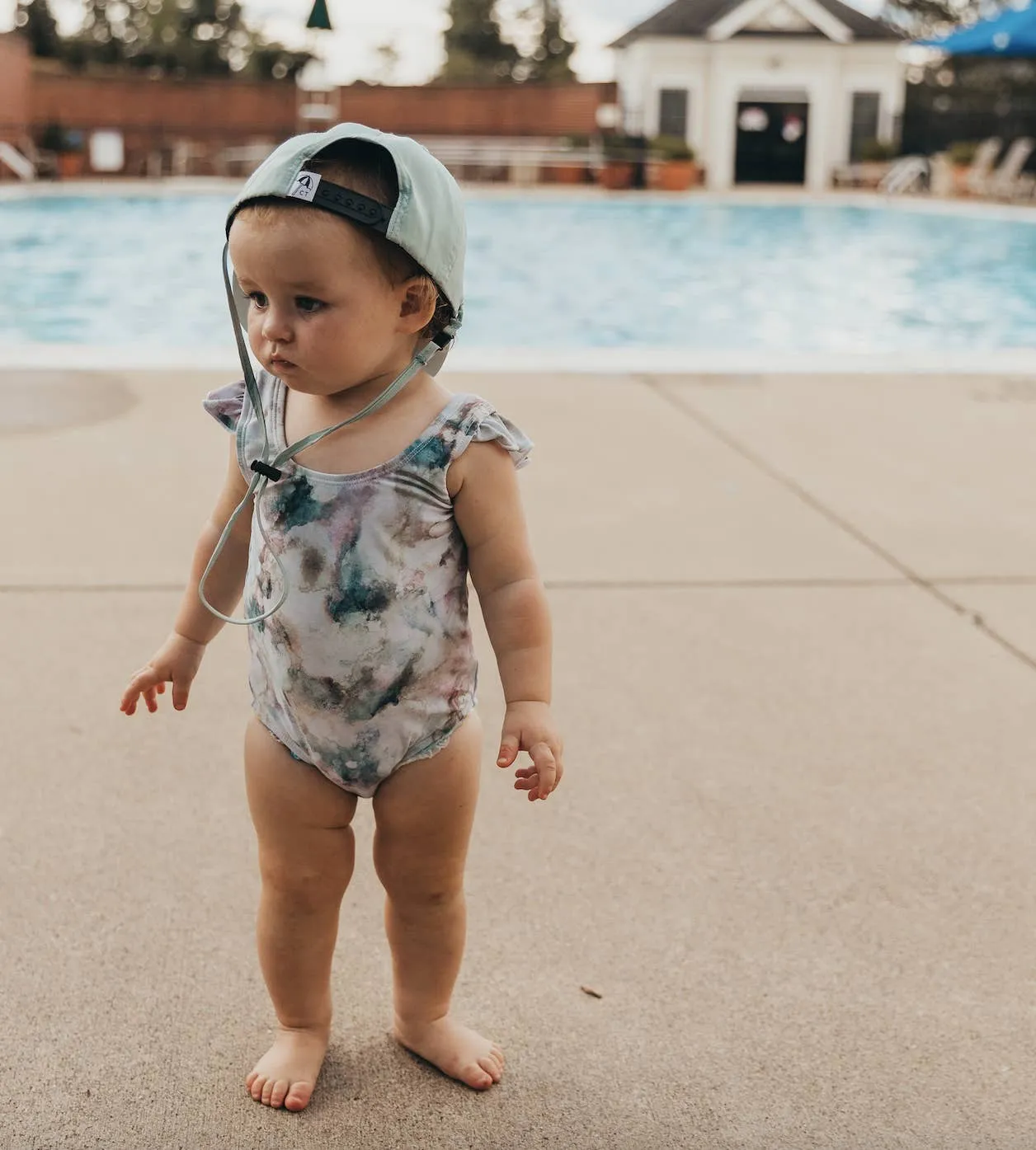 "river" children's upf50  ruffle tank swimsuit