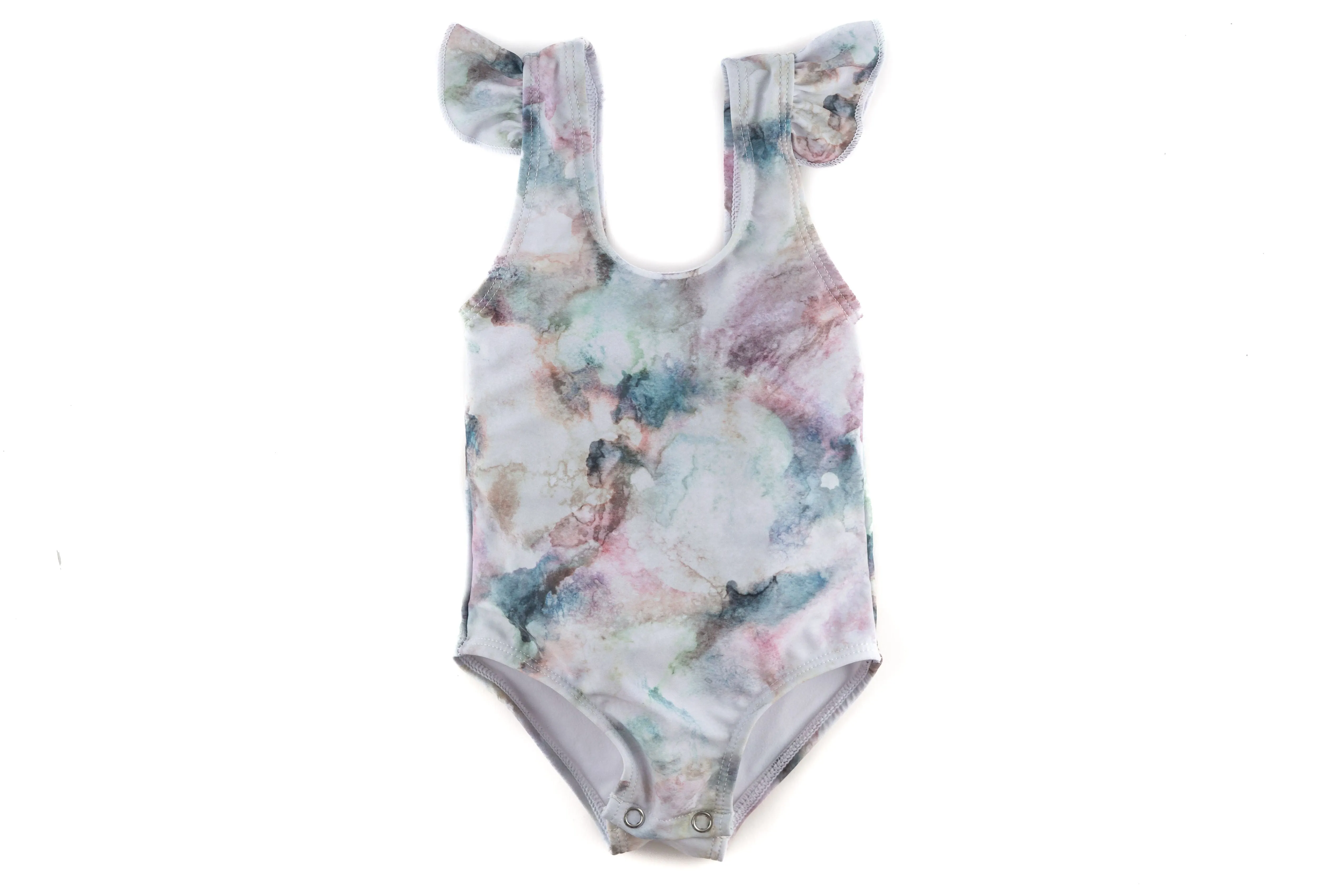 "river" children's upf50  ruffle tank swimsuit