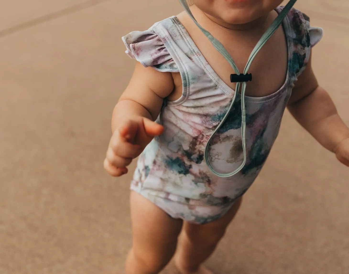 "river" children's upf50  ruffle tank swimsuit