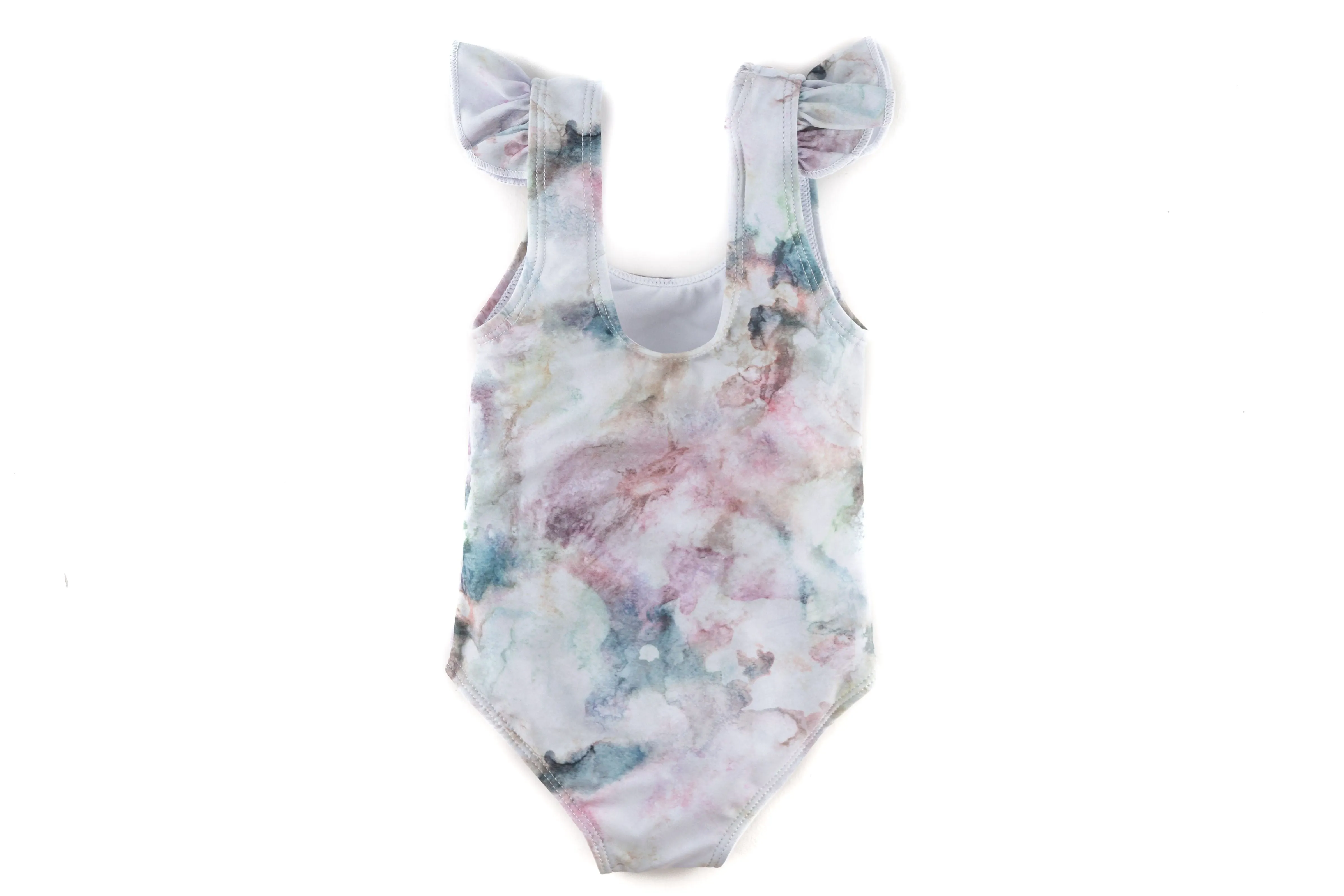 "river" children's upf50  ruffle tank swimsuit