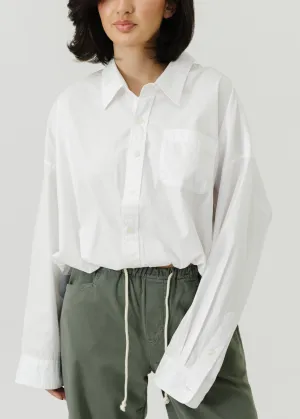R13 Crossover Bubble Shirt in White