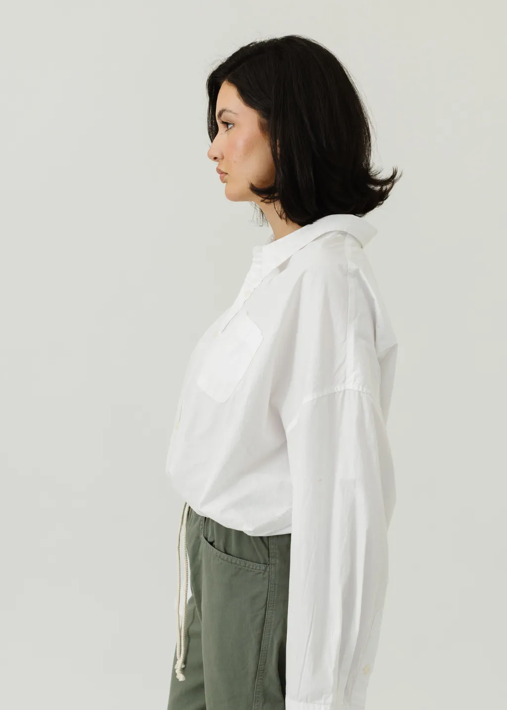 R13 Crossover Bubble Shirt in White