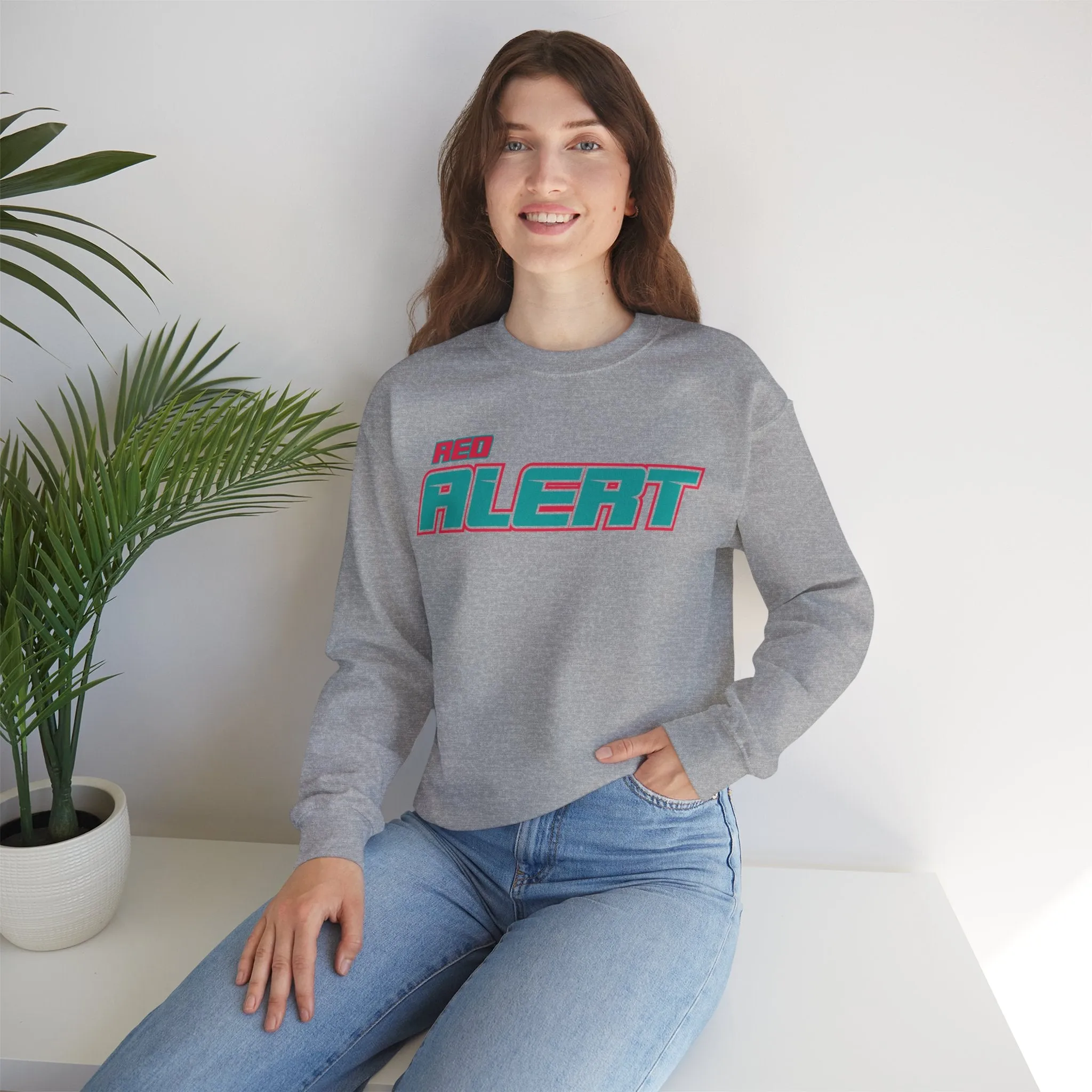 Red Alert Block Heavy Blend™ Crewneck Sweatshirt