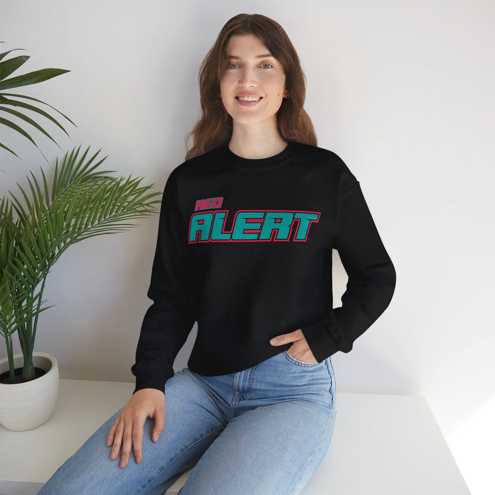 Red Alert Block Heavy Blend™ Crewneck Sweatshirt
