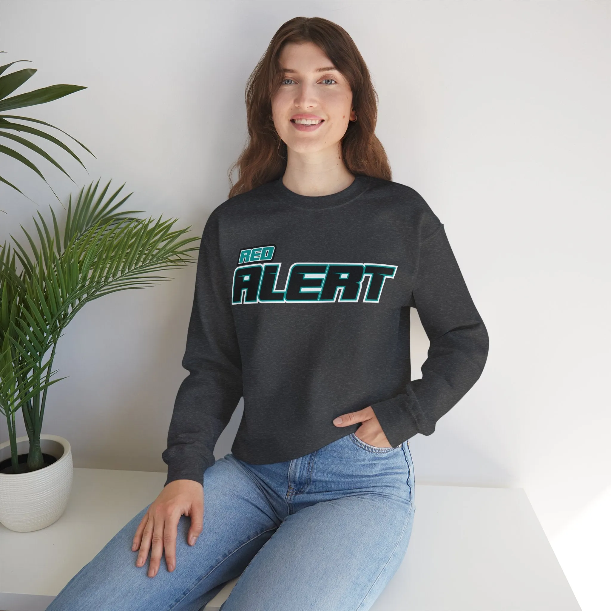 Red Alert Block Heavy Blend™ Crewneck Sweatshirt