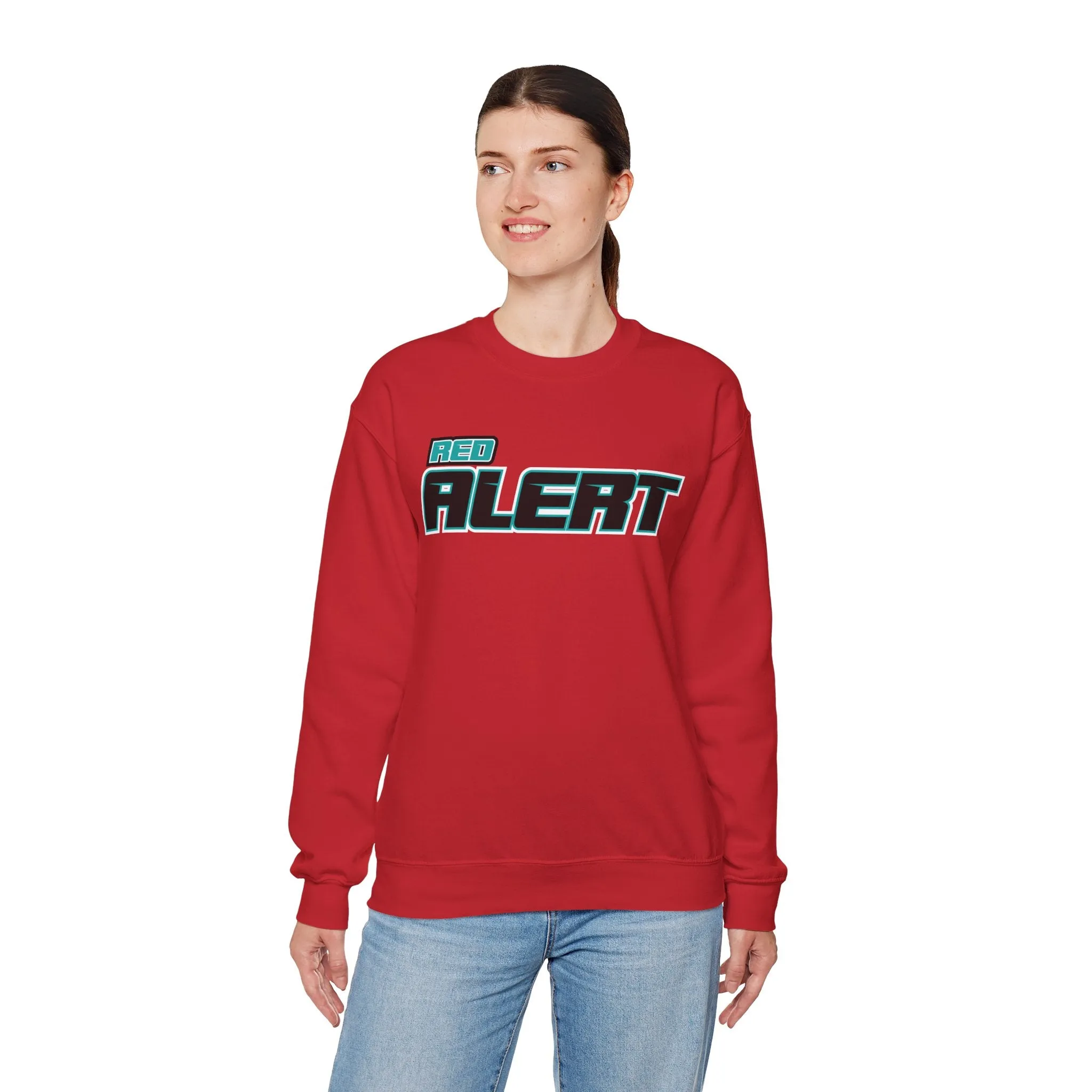 Red Alert Block Heavy Blend™ Crewneck Sweatshirt