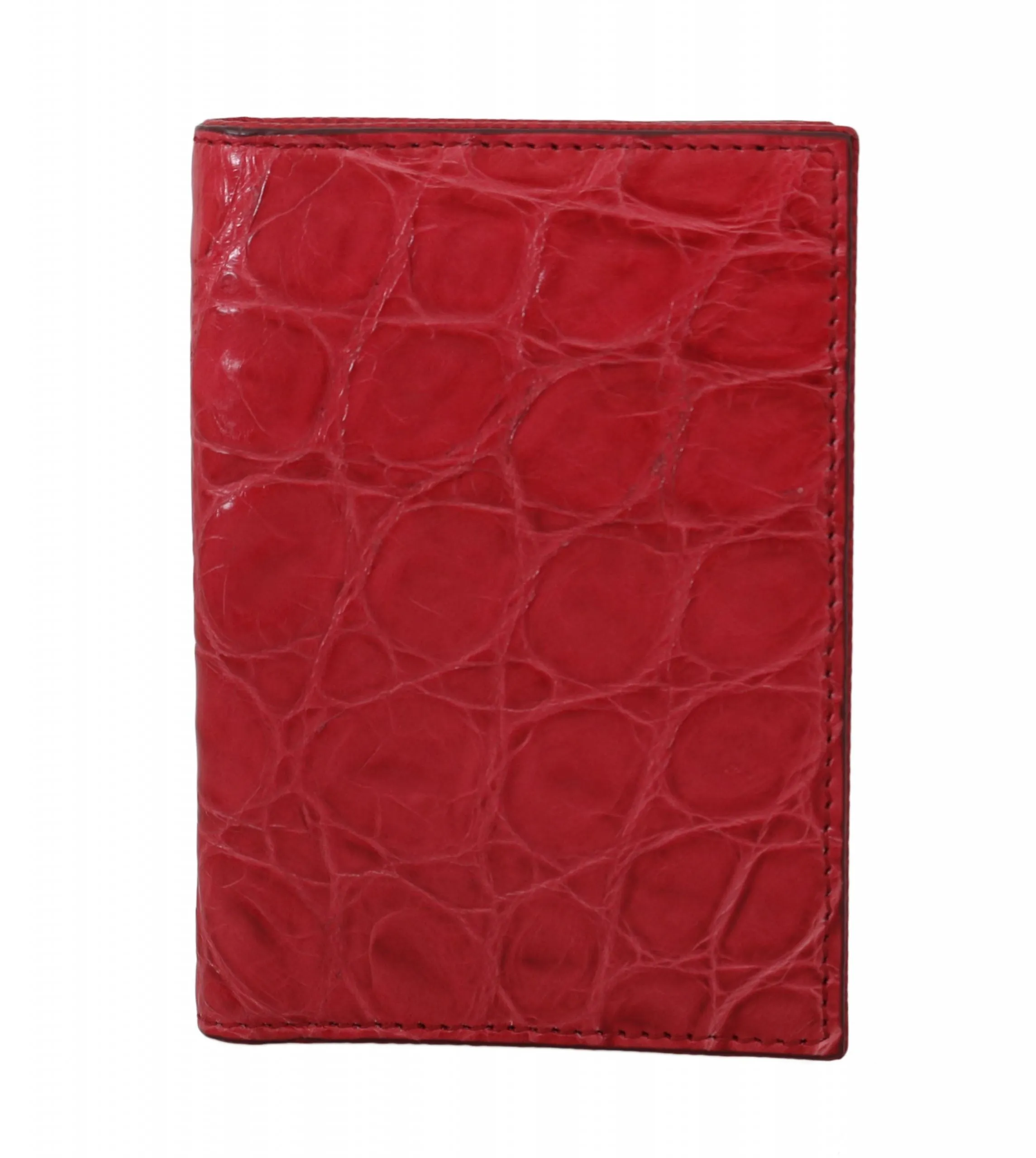 Red Caiman Alligator Cardholder Bifold Mens Wallet