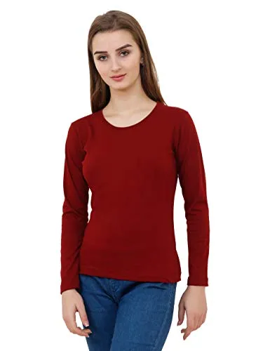 Reifica Women's T-Shirt (REF-WOMEN-FULL-PLAIN-M-M_Maroon_Medium)