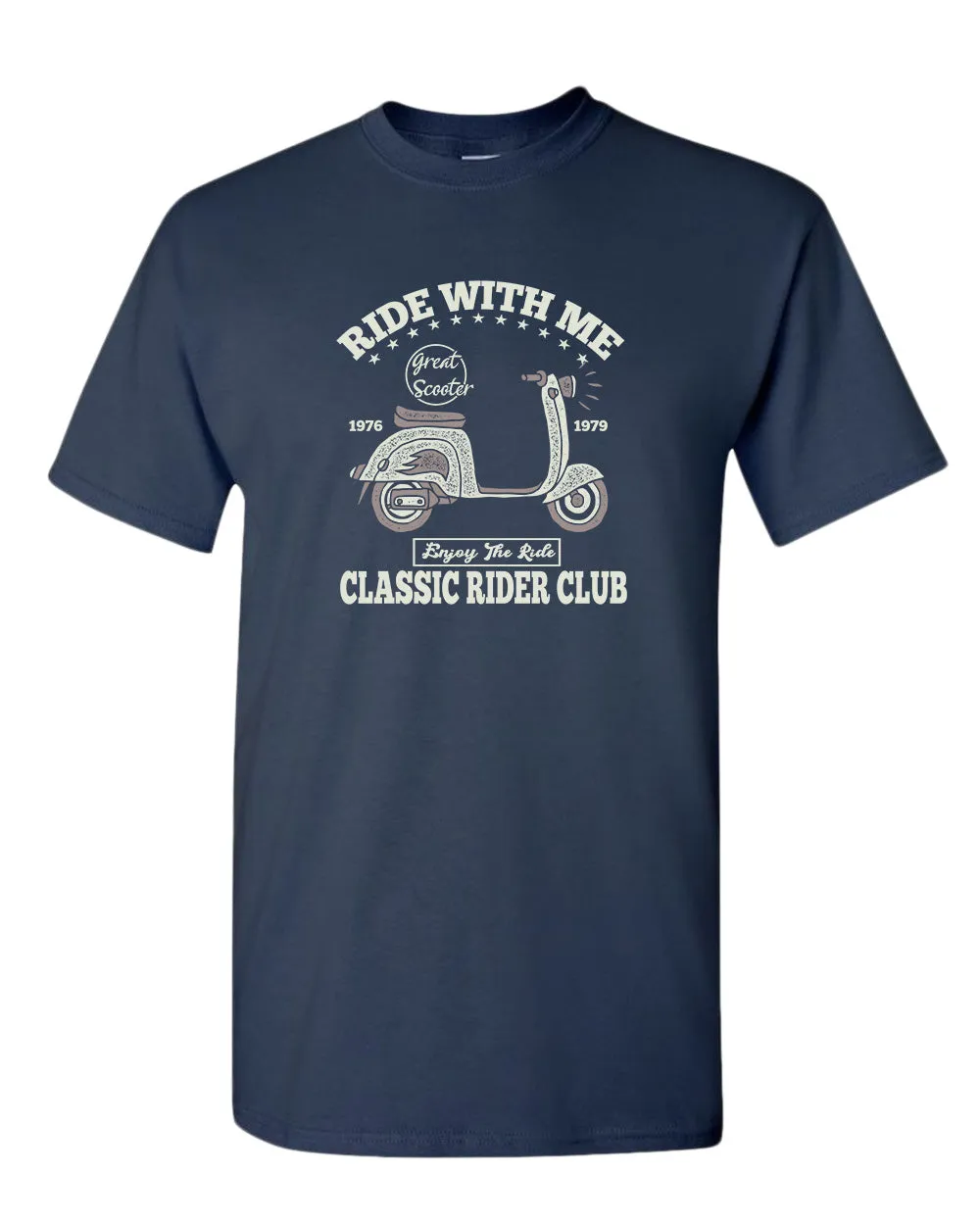 Ride with me classic rider club motorcycle t-shirt