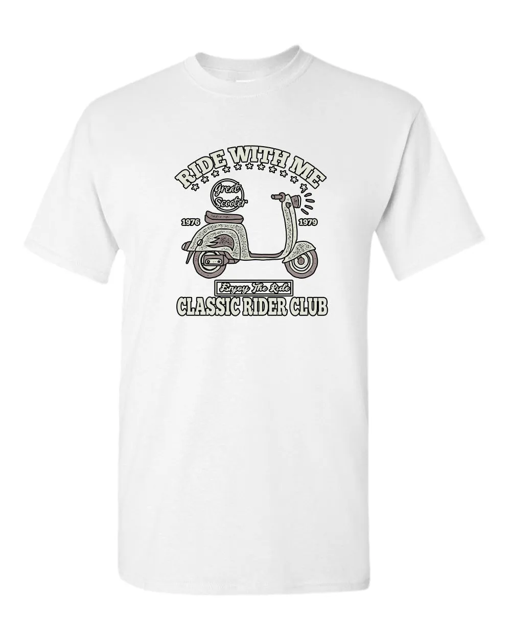 Ride with me classic rider club motorcycle t-shirt