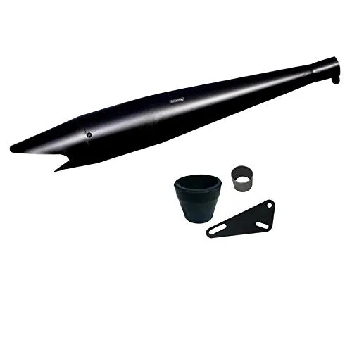 R.J.VON Premium Shark Muffler Silencer for Royal Enfield - Classic 350/500,Standard/Electra 350/500,Thunderbird 350/500.(Black)