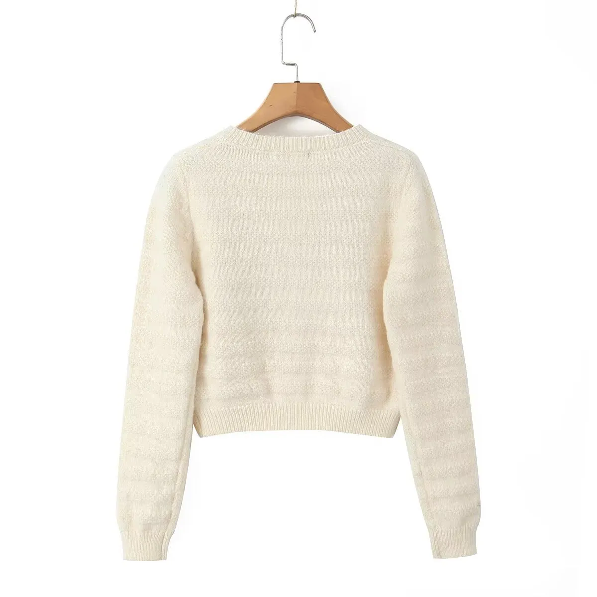 Rose Embroidery Cardigan Sweater